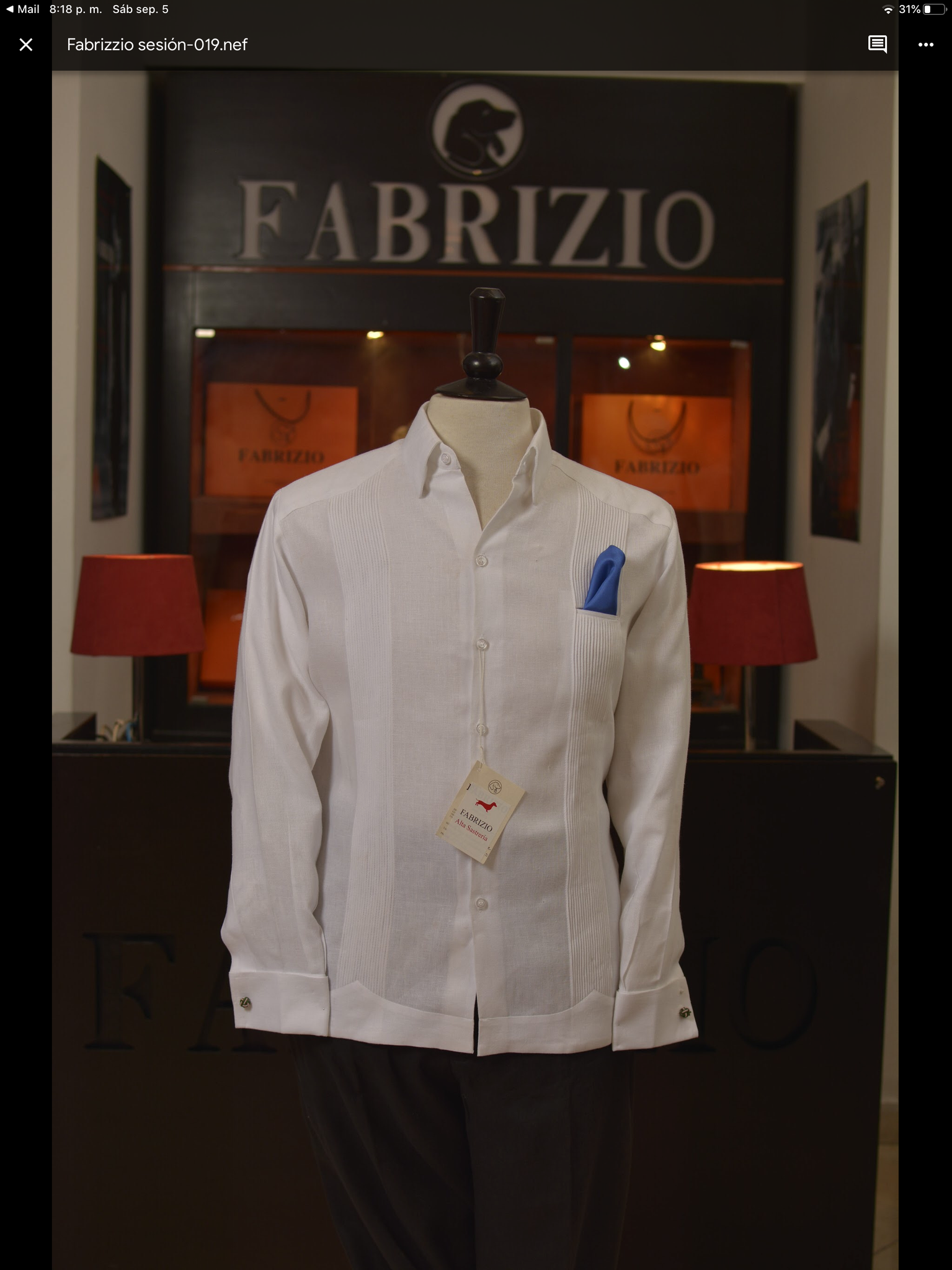 Guayabera discount con mancuernillas